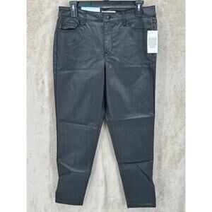 Social Standard Pants Womens 10 Black Ankle‎ Skinny Mid Rise Faux Leather Grunge
